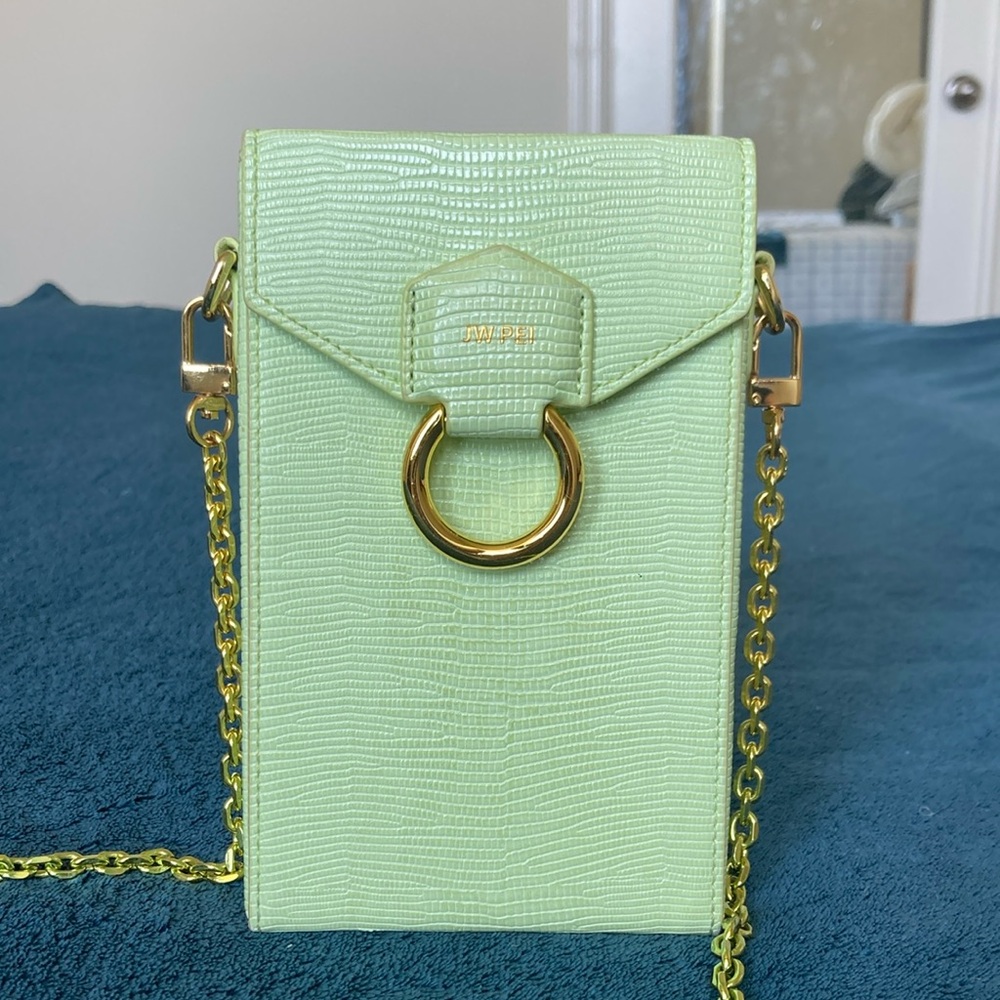 JW PEI Lola Gradient Chain Phone Case - Lime Green Lizard